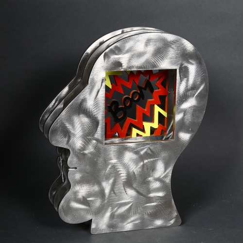 168 - DAVID GERSTEIN – BOOM within a head, a limited edition triple layer hand-cut and painted heavy steel... 