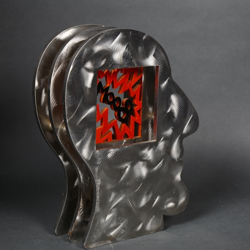 168 - DAVID GERSTEIN – BOOM within a head, a limited edition triple layer hand-cut and painted heavy steel... 