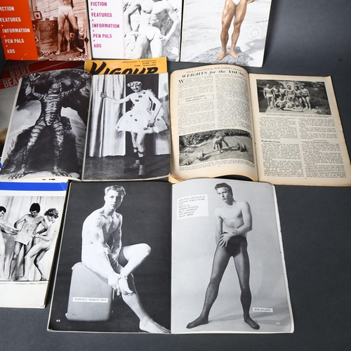 186 - A collection of vintage male advertiser and body building magazines, including such titles as the In... 