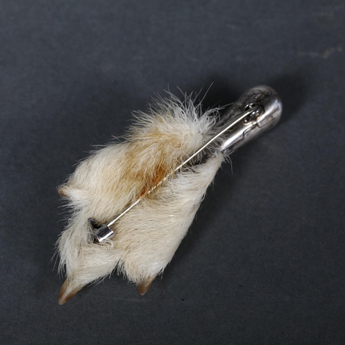 339 - Taxidermy - a silver mounted Scottish Grouse foot brooch, by Ward Brothers, Edinburgh 1977, these we... 