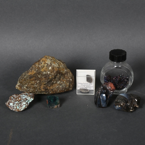 354 - A collection of various minerals and other specimens including Aurichalcite, Pyrite, etc.