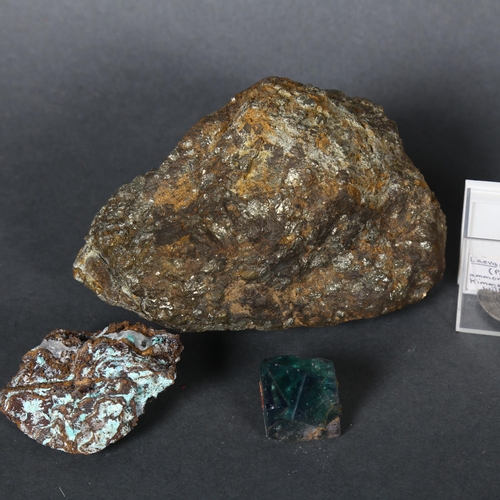 354 - A collection of various minerals and other specimens including Aurichalcite, Pyrite, etc.