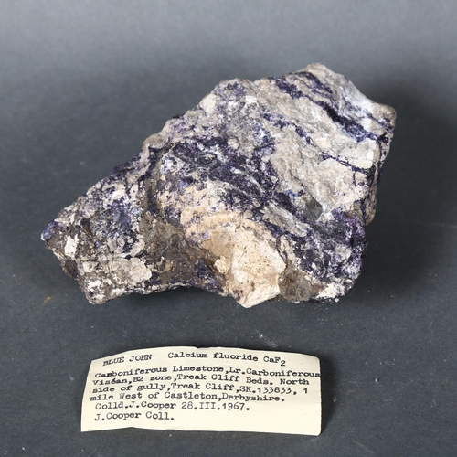 362 - A large Blue John sample, found in Derbyshire in 1967, diameter 15cm.