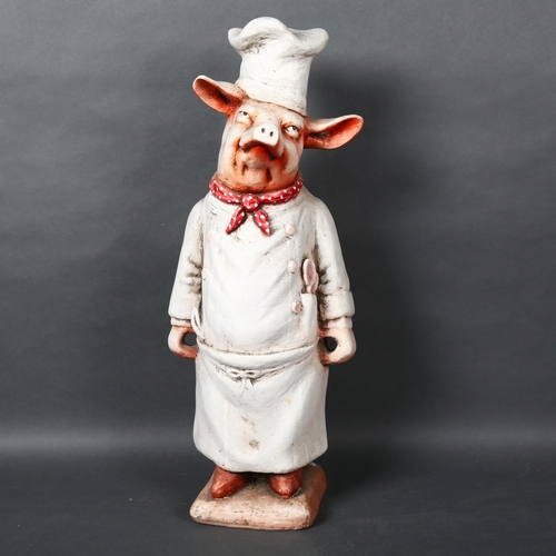 470 - A painted plaster butchers pig advertising figure, H62cm