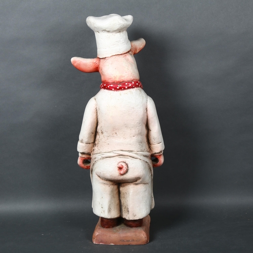 470 - A painted plaster butchers pig advertising figure, H62cm