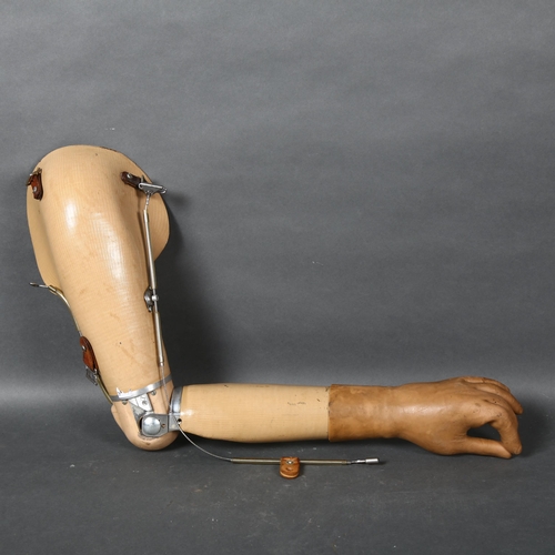 477 - Curiosity / Macabre -a  Vintage Prosthetic full arm and hand.