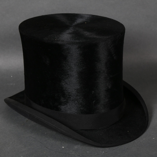 486 - A Victorian gentleman's top hat by Henry Heath Limited, London, the hat belonged to F A Bather Esq, ... 