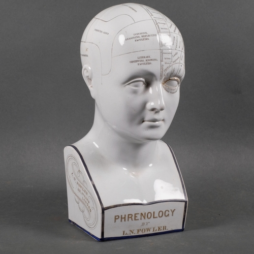 520 - A 19th century Phrenology head by L.N. Fowler, height 29cm.