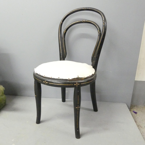 2709 - THONET - An early 20th century ebonised bentwood child's chair.