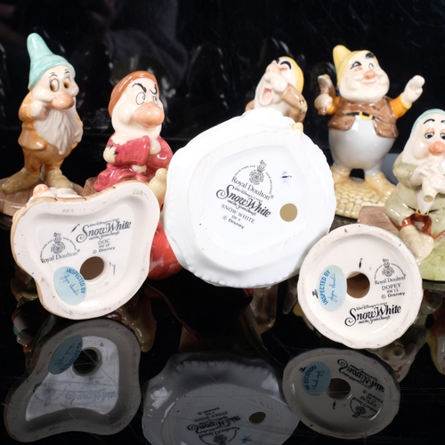 381 - Royal Doulton Snow White and the Seven (9) Dwarfs, Snow White height 14.5cm