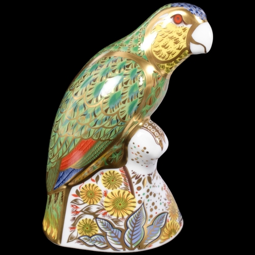 393 - A Royal Crown Derby Amazon Green Parrot paperweight, limited edition of 2500, this being no. 553, H1... 