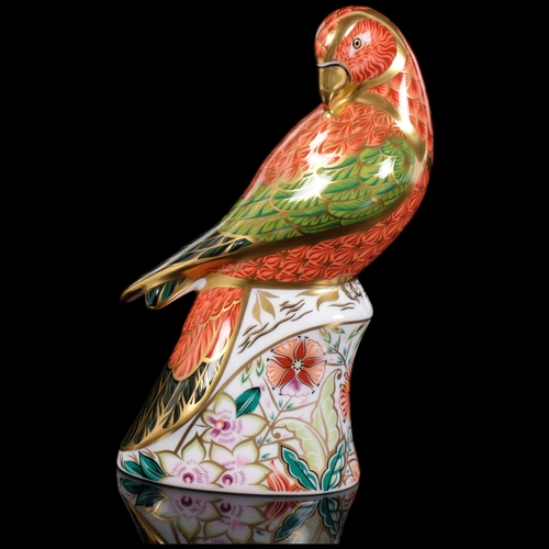 396 - Royal Crown Derby Lorikeet paperweight with gold stopper, limited edition of 2500, this being no. 82... 