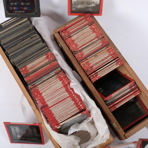 690 - A collection of glass viewer slides, including figures, topographical, etc