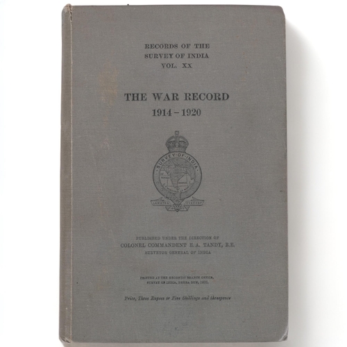 125 - Records of the Survey of India Volume XX, The War Record 1914 - 1920 published under the direction o... 