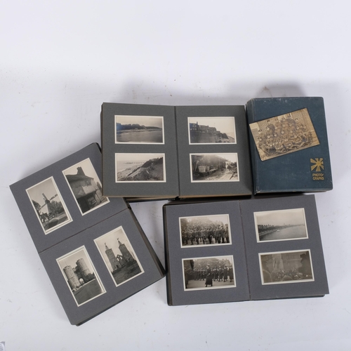 141 - 4 albums of 20th century photographs, including motoring, family, military etc