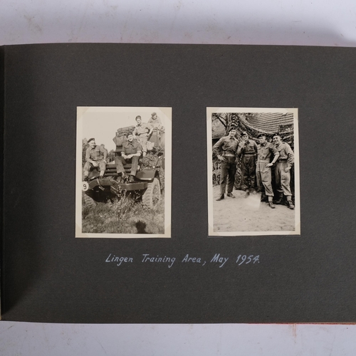 148 - An album containing various military and other photographs, including Coronation Queen Elizabeth 195... 