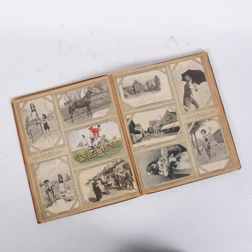 149 - 19th/20th century postcard album, topographical, greetings and other cards, mainly French scenes