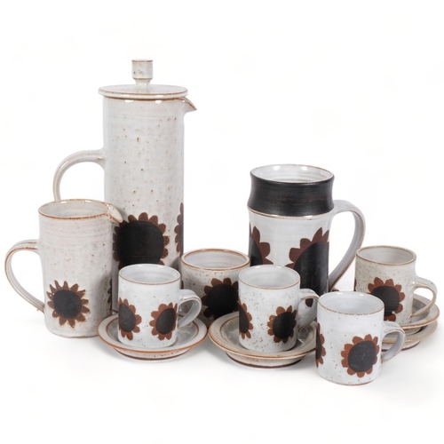 176 - Briglin Pottery, a mid-century coffee set and large mug, many pieces impressed Briglin to base