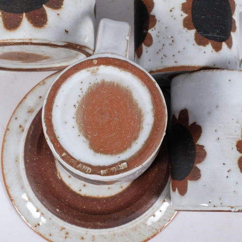 176 - Briglin Pottery, a mid-century coffee set and large mug, many pieces impressed Briglin to base