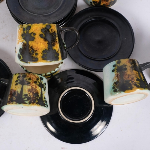 177 - Celtic Pottery, Newlyn, a mid-century coffee set with maker's labels