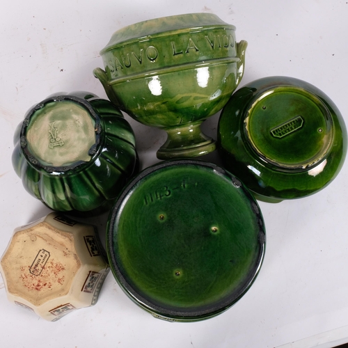 194 - 5 green glazed pottery bowls, including Ault (5)