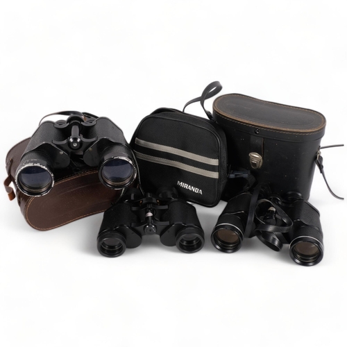 287 - A group of Vintage cameras, including a pair of Gemini 8x40 field binoculars with associated case, a... 