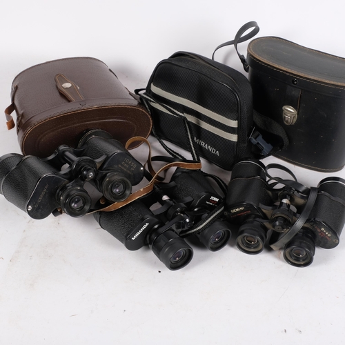 287 - A group of Vintage cameras, including a pair of Gemini 8x40 field binoculars with associated case, a... 