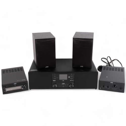 296 - A JVC wireless all-in-one DAB Hi-Fi, model ref. RD-D100, and a JVC DAB Hi-Fi, model ref. UX-D750, wi... 