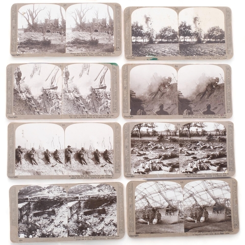 62 - MILITARY INTEREST - a set of 7 World War I stereoscope card slides, depicting various scenes from th... 