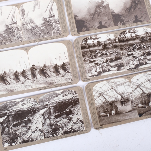 62 - MILITARY INTEREST - a set of 7 World War I stereoscope card slides, depicting various scenes from th... 