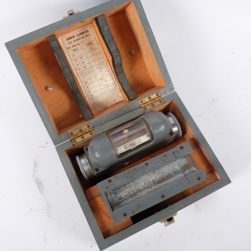 704 - A boxed gunnery precision clinometer