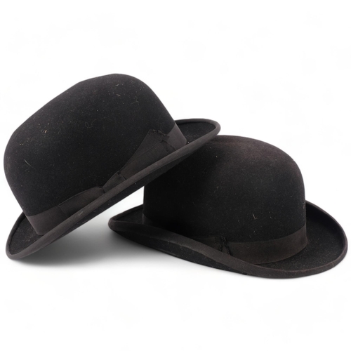 705 - 2 bowler hats, 1 by Harrods and 1 by Hilhouse & Co