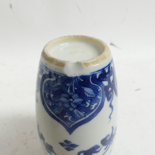 169 - A selection of modern blue and white Chinese ceramic items, including a hexagonal reticulated vase, ... 