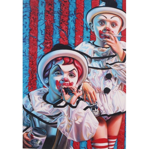 113 - RON ENGLISH (born 1959), Clown Kids Smoking 2004, printed on Somerset textured acid free ultra white... 