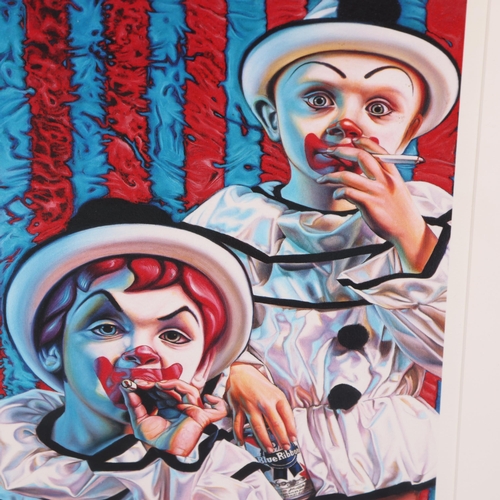 113 - RON ENGLISH (born 1959), Clown Kids Smoking 2004, printed on Somerset textured acid free ultra white... 