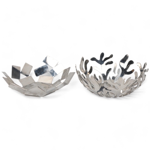 118 - Two Alessi, Italy stainless steel fruit bowls, EMMA SILVESTRIS - Mediterraneo and a MARIO TRIMARCHI ... 