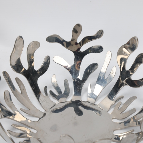 118 - Two Alessi, Italy stainless steel fruit bowls, EMMA SILVESTRIS - Mediterraneo and a MARIO TRIMARCHI ... 