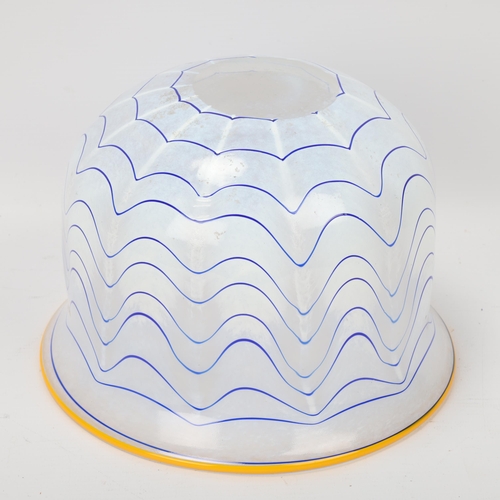 120 - ULRICA HYDMAN-VALLIEN (1938-2018), for Kosta Boda, an opaque white glass bowl with blue wave pattern... 