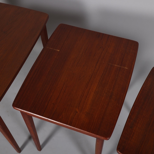 121 - Attributed RICHARD HORNBY, a set of 3 Mid 20th century nesting side tables in afromosia wood, height... 