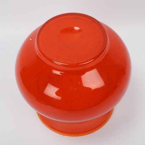 135 - ERIK HOGLUND, Sweden, for Boda glassworks, a red glass vase, designed 1950s', with internal bubbles ... 