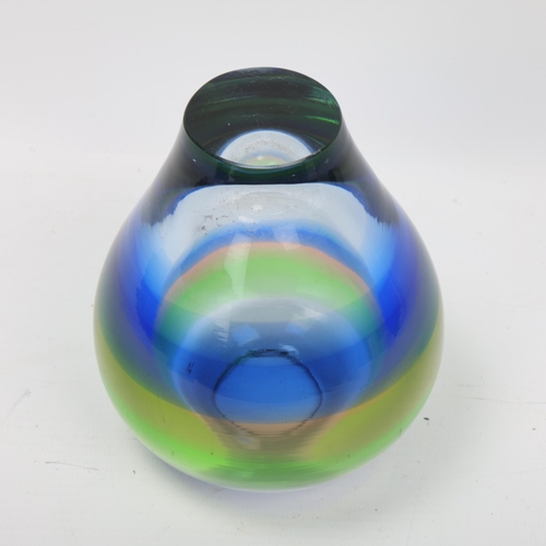 144 - VLADIMIR MIKA for Moser, Czech, a Rainbow art glass vase, unsigned, height 13cm