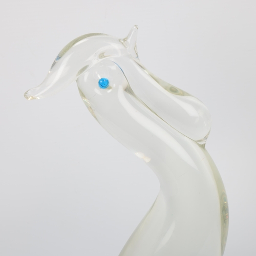 146 - LICIO ZANETTI, a hand sculpted Murano glass cockeral, signed on base, height 34.5cm