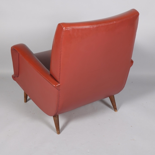 156 - A mid-century Italian lounge chair by CARLO DE CARLI, model 801, for Cassina, height 78cm, width 71c... 