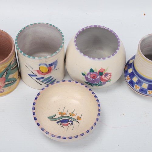 163 - Six pieces of Carter, Stabler & Adams, Poole Pottery traditional ware, 5 with Carters stamp 1 stampe... 