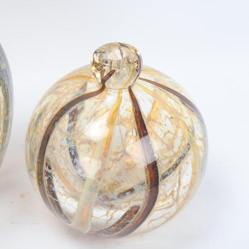 195 - Two Mdina style glass vases, indistinctly signed to base and numbered, tallest 30cm