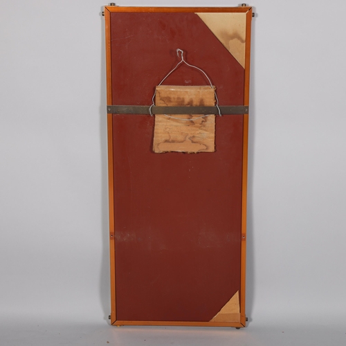 209 - A 1920s/30s Modernist wall mirror, with copper plated surround, 81 x 34cm