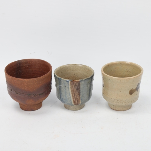 216 - JANET LEACH (1918-1997), St Ives Pottery, a wood fired tea bowl and two other Hamada/Mashiko style y... 