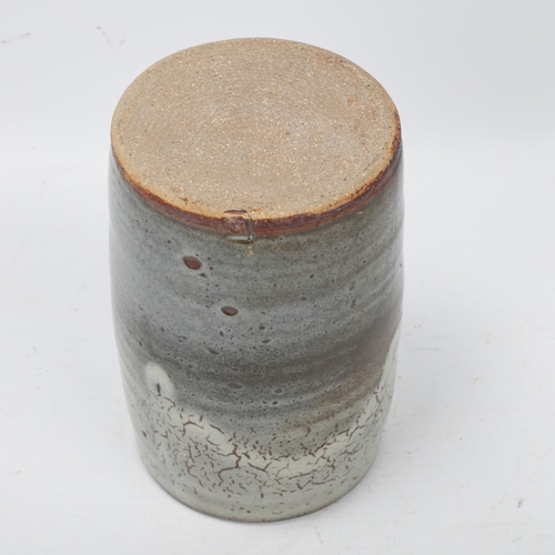 217 - DAVID LEACH (1911-2005), a grey glazed cylinder vase, makers stamp to base, makers stamp to base, he... 