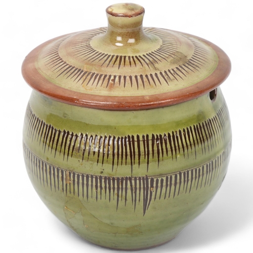 222 - DAVID LEACH (1911-2005), a studio pottery lidded sugar bowl, makers mark to base, height 12cm