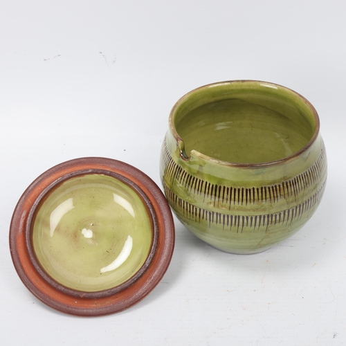 222 - DAVID LEACH (1911-2005), a studio pottery lidded sugar bowl, makers mark to base, height 12cm